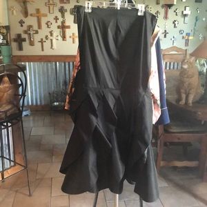Black Taffeta Ruffled Evening skirt